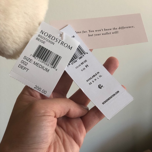 NWT BCBGeneration Faux Fur Cozy Patchwork Jacket - Picture 4 of 7